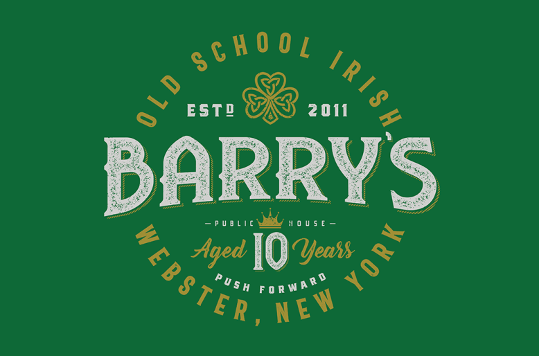 Barry's Old School Irish 10 Year Anniversary Logo