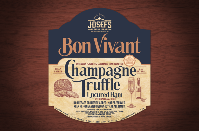 Josef's Artisan Meats Champagne Truffle Ham Label