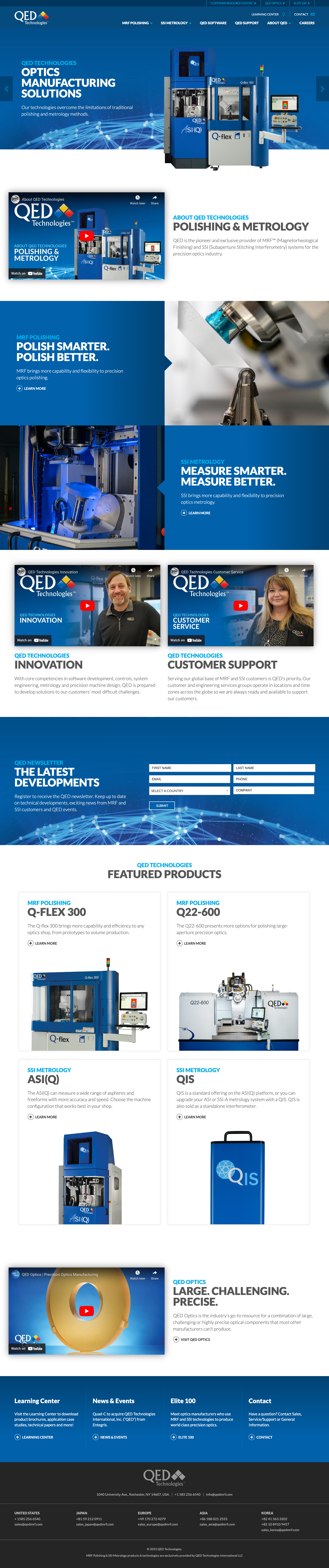 QED Technologies home page