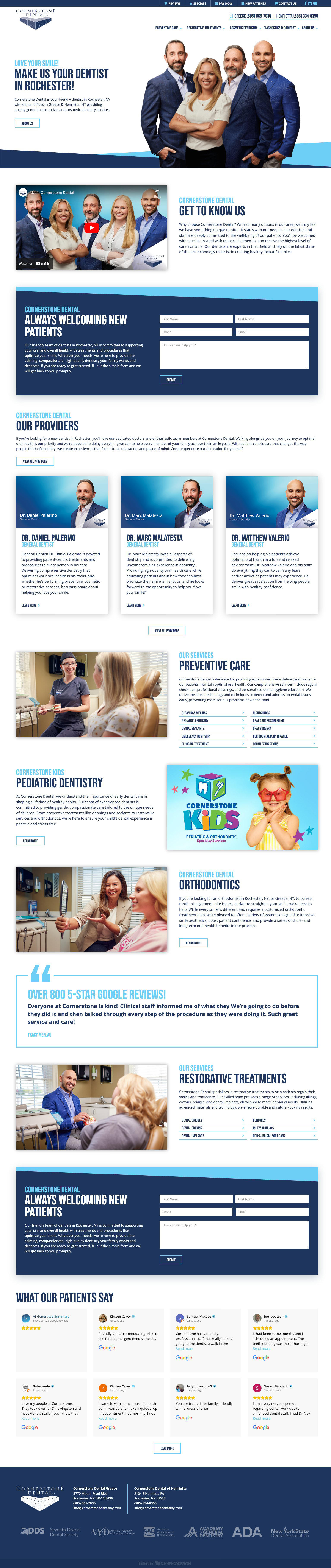 Cornerstone Dental home page